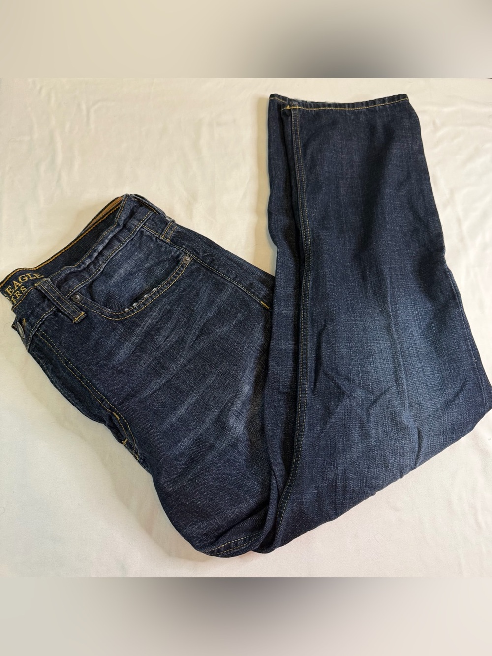 American Eagle Relaxed Straight Jeans Dark Wash Menβs 33x30 Classicβ Denim